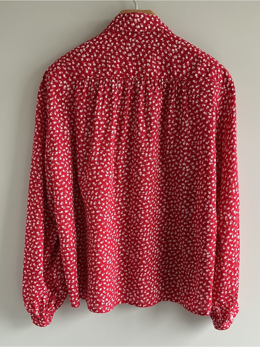 Gap Relaxed Button-Front Shirt, red floral print - Picture 7 of 9